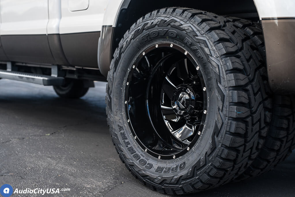 20x8.25" Fuel Wheels D574 Cleaver Dually Gloss Black Milled Off-Road What Are The Best Tires For A Dually