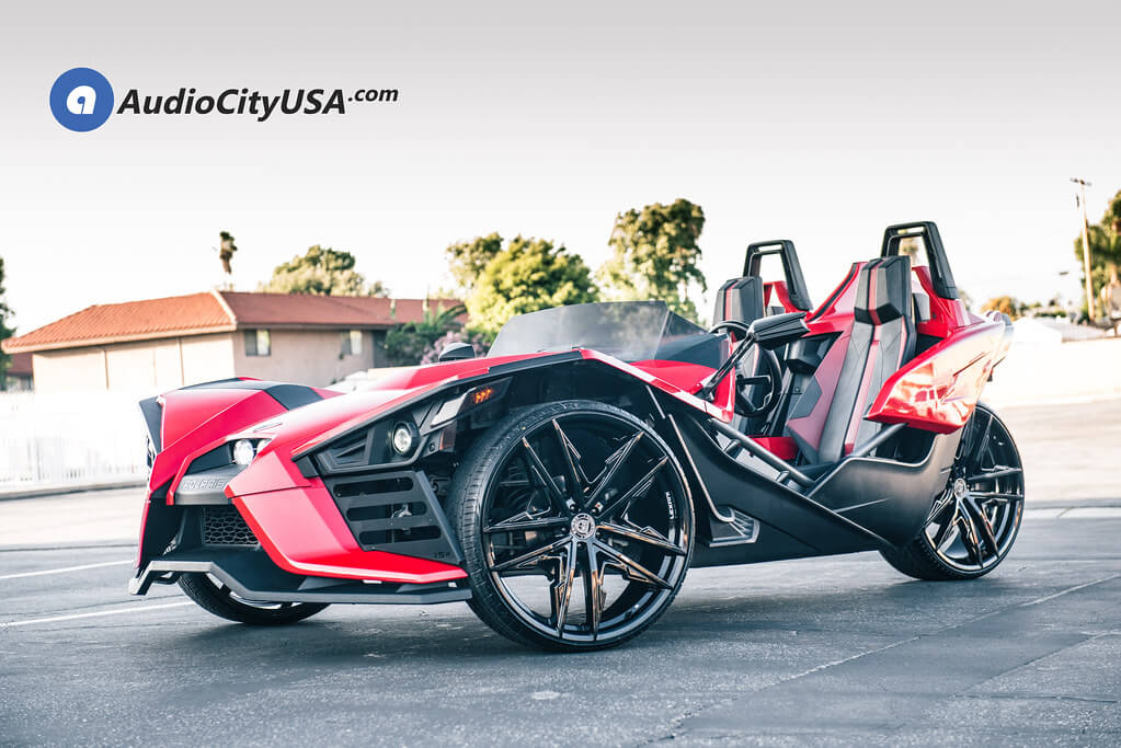 24" Lexani Wheels Venom Gloss Black for 2018 Polaris Slingshot Audio City USA