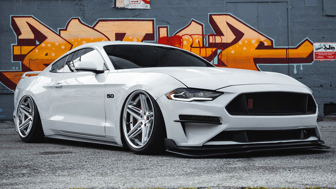 2020 Ford Mustang On 20 Ferrada Wheels CM1 Silver Machined With Chrome Lip Gallery AudioCityUSA