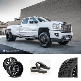 11-20 GMC Sierra 3500 Dually Wheels + Tires + Suspension Package Deal # ...