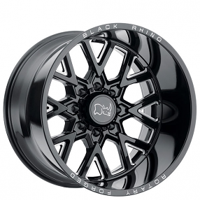 22" Black Rhino Wheels Grimlock Gloss Black with Milled Spokes Rotary