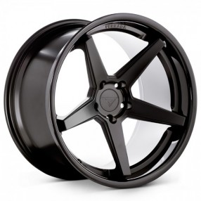 20" Staggered Ferrada Wheels FR3 Matte Black with Gloss Black Lip Rims