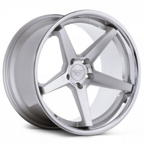 22" Staggered Ferrada Wheels FR3 Silver Machined with Chrome Lip Rims