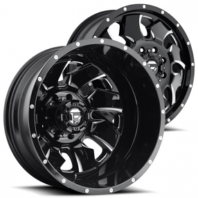 20" Fuel Wheels D574 Cleaver Dually Gloss Black Milled Off-Road Rims 