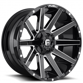 20" Fuel Wheels D615 Contra Gloss Black Milled Off-Road Rims 