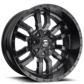 17" Fuel Wheels D596 Sledge Matte Black with Gloss Black Lip Off-Road Rims 