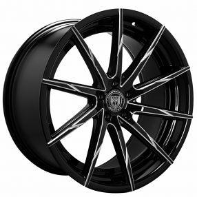20" Staggered Lexani Wheels CSS-15 Gloss Black Milled Rims 