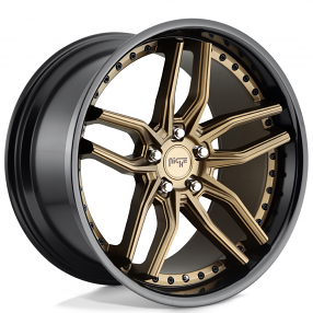 20" Staggered Niche Wheels M195 Methos Matte Bronze Face with Gloss Black Lip Rims 