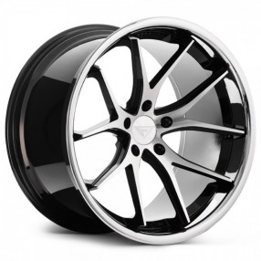 20" Ferrada Wheels FR2 Black Machined with Chrome Lip Rims