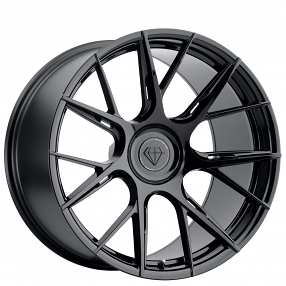 22" Staggered Blaque Diamond Wheels BD-F18 Gloss Black Flow Forged Rims 