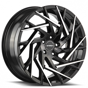 20" Strada Wheels Nido Gloss Black with Machined Tips Rims 