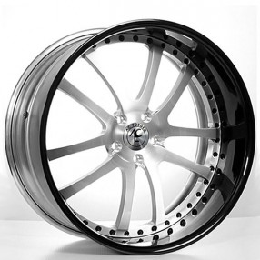 19" Staggered AC Forged Wheels AC312 Brushed Face with Black Lip Three Piece Rims 