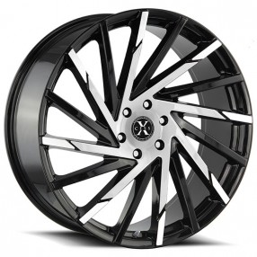 24" Xcess Wheels X02 Gloss Black Machined Rims