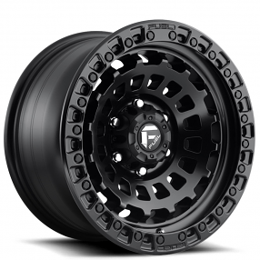 17" Fuel Wheels D633 Zephyr Matte Black Off-Road Rims 
