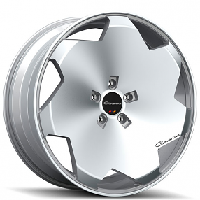 22" Staggered Giovanna Wheels Masiss Silver Machined Rims 