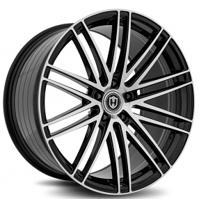 20" Staggered Curva Wheels CFF50 Black Machined Flow Forged Rims