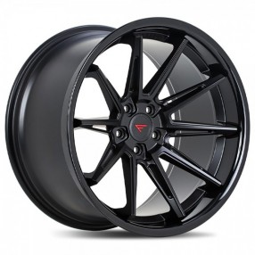 20" Staggered Ferrada Wheels CM2 Matte Black with Gloss Black Lip Rims