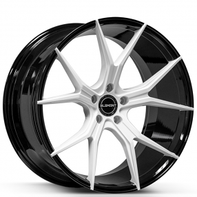 20" Staggered Element Wheels EL1225 Gloss Black with white Face Rims
