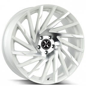 22" Xcess Wheels X02 White Machined Rims