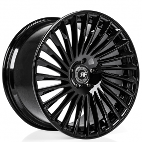 22" Staggered Road Force Wheels RF23 Gloss Black Rims