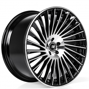 22" Road Force Wheels RF23 Black with Machined Face Rims