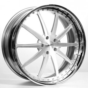 22" Staggered AC Forged Wheels AC320 Brushed Face with Chrome Lip Three Piece Rims 