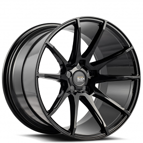 20" Staggered Savini Wheels Black Di Forza BM12 Gloss Black Rims