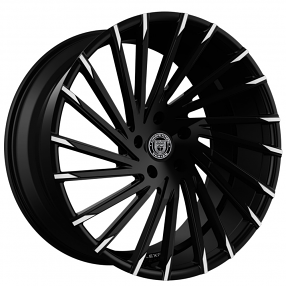 22" Staggered Lexani Wheels Wraith Black with Machined Tips Rims 