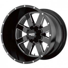 20" Moto Metal Wheels MO962 Gloss Black with Milled Accents Off-Road Rims 