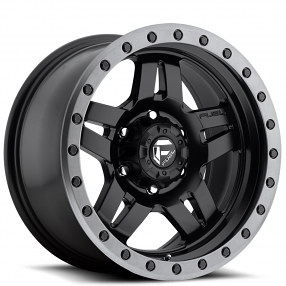 17" Fuel Wheels D557 Anza Matte Black with Grey Ring Off-Road Rims 
