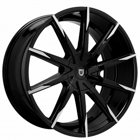24" Lexani Wheels CSS-15 Black with Machined Tips Rims 