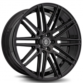 22" Staggered Curva Wheels C50 Gloss Black Rims