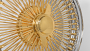 15x7" LA Wire Wheels FWD 100-Spoke Straight Lace American Gold Triple Plating Center with Chrome Lip Rims