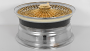 15x7" LA Wire Wheels FWD 100-Spoke Straight Lace American Gold Triple Plating Center with Chrome Lip Rims