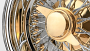 14x7" LA Wire Wheels Reverse Gold/Chrome 72-Spoke Cross Lace American Gold Plating with Chrome Rims