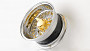 14x7" LA Wire Wheels Reverse Gold/Chrome 72-Spoke Cross Lace American Gold Plating with Chrome Rims