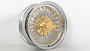 15x7" LA Wire Wheels Standard 72-Spoke Cross Lace American Gold Plating with Chrome Rims