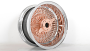 14x6" LA Wire Wheels Reverse 100-Spoke Straight Lace Chrome with Rose Gold Center Heavy Duty Knock-Off Rims