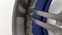 19" AC Forged Wheels ACF702 Brushed Double Dark Tint Face with Color Matched Blue Inner and Gloss Monica Polished Rivets Rims 