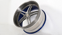 19" AC Forged Wheels ACF702 Brushed Double Dark Tint Face with Color Matched Blue Inner and Gloss Monica Polished Rivets Rims 