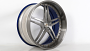 19" AC Forged Wheels ACF702 Brushed Double Dark Tint Face with Color Matched Blue Inner and Gloss Monica Polished Rivets Rims 