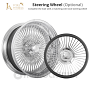 14x6" LA Wire Wheels Reverse 100-Spoke Straight Lace Chrome with Rose Gold Center Heavy Duty Knock-Off Rims