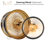 22x8" LA Wire Wheels Standard 150-Spoke Straight Lace American Gold Plating Rims