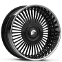 19" Forgiato Wheels Trimestre Gloss Black with Chrome Lip and Black Inner XL Floating Cap Forged Rims 