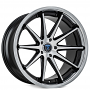 22" Rohana Wheels RFC10 Machine Black with Chrome Lip Flow Formed Rims