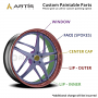 26" Artis Forged Wheels Bullet Brushed Silver Face with Chrome Lip Rims