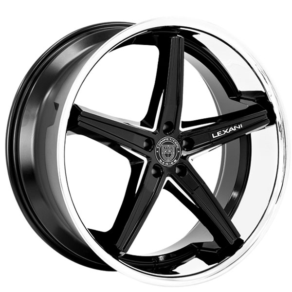 2022 Staggered Lexani Wheels Fiorano Gloss Black Milled With Chrome