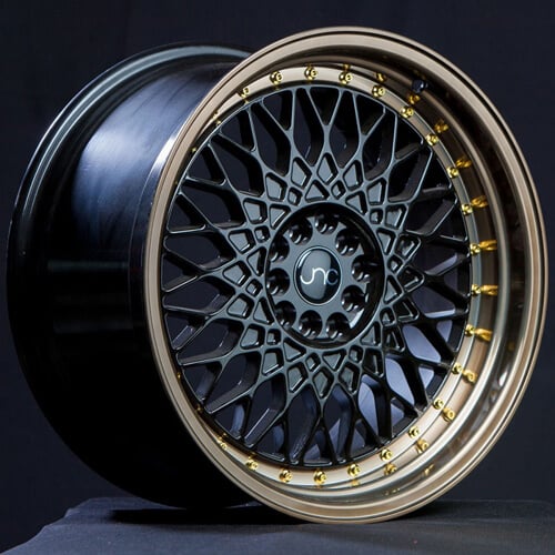 15" 16" 17" JNC031 Wheels Black Gold JDM Rims #DC122