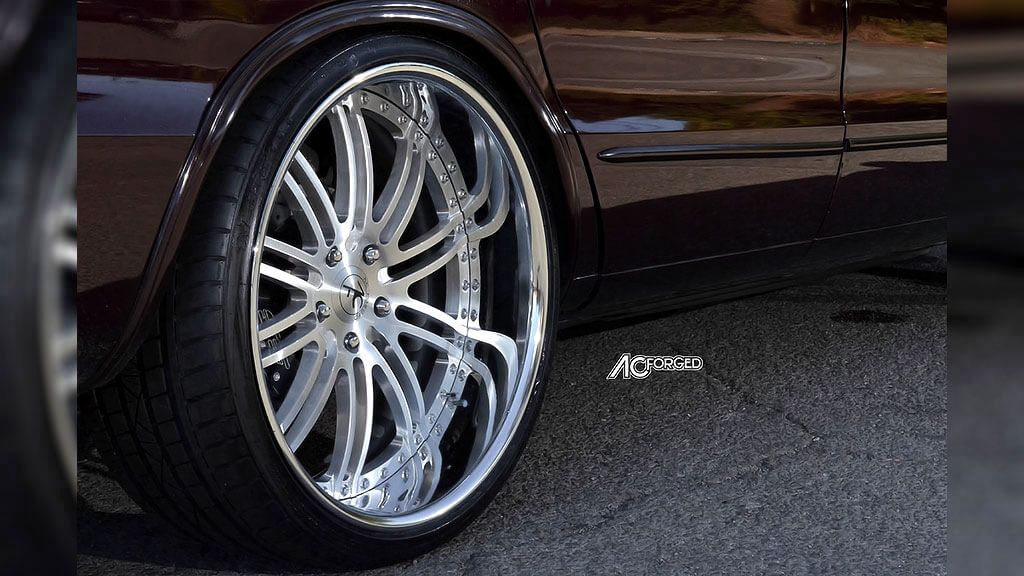 24" AC Forged Wheels Split10 Brushed Face with Chrome Lip Three Piece Rims
