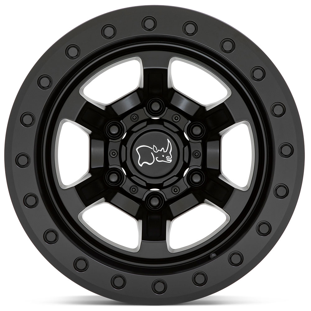 15" Black Rhino Wheels Offshoot Beadlock Matte Black Off-Road Rims #